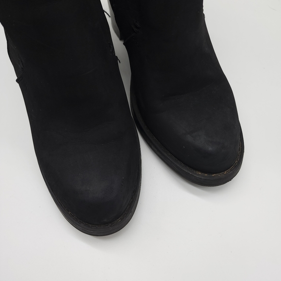 Aus 9 Therapy Black Faux Suede Snake Emboss Heeled Boot - Picture 11 of 16